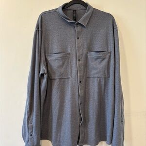 Lululemon Soft Knit Overshirt Mens Size XXL  Long Sleeve Gray Snap Front